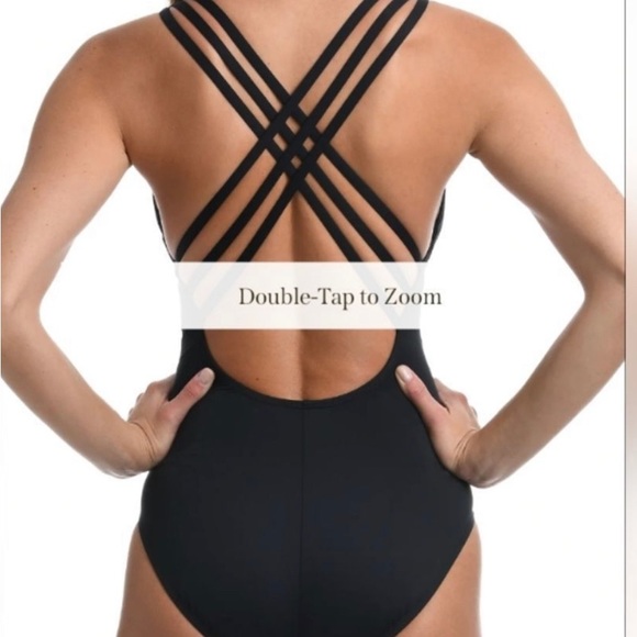 La Blanca island goddess black strappy one piece size 8 - Picture 2 of 7